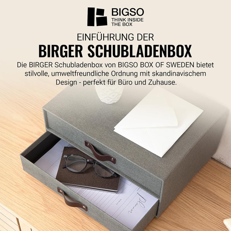 BIGSO BOX OF SWEDEN szürke fiókos irattartó szerveződoboz 2 fiókkal - Grey (Grey 2)