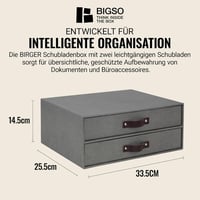 BIGSO BOX OF SWEDEN szürke fiókos irattartó szerveződoboz 2 fiókkal - Grey (Grey 2) 3