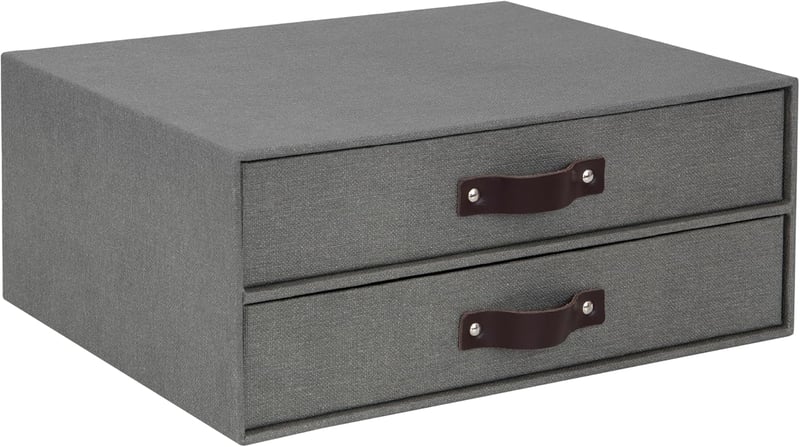BIGSO BOX OF SWEDEN szürke fiókos irattartó szerveződoboz 2 fiókkal - Grey (Grey 2)