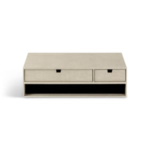 BIGSO BOX OF SWEDEN TED Suport pentru monitor – Stand pentru ecran bej cu 2 sertare și — ruptură de material în partea stângă (stare: vezi a 2-a imagine)