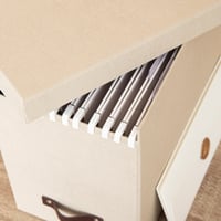 BIGSO JOHAN A4 Box na závesné zakladače s vekom a držadlom - Stolový organizér na dokumenty - Recyklovaná drevovláknitá doska - Béžová 4