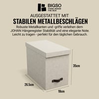 BIGSO JOHAN A4 Box na závesné zakladače s vekom a držadlom - Stolový organizér na dokumenty - Recyklovaná drevovláknitá doska - Béžová 3