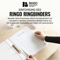Dosar cu inele BIGSO RINGO A4 - biblioraft cu 2 inele pentru documente, folii protectoare și separatoare - marmură bej 2