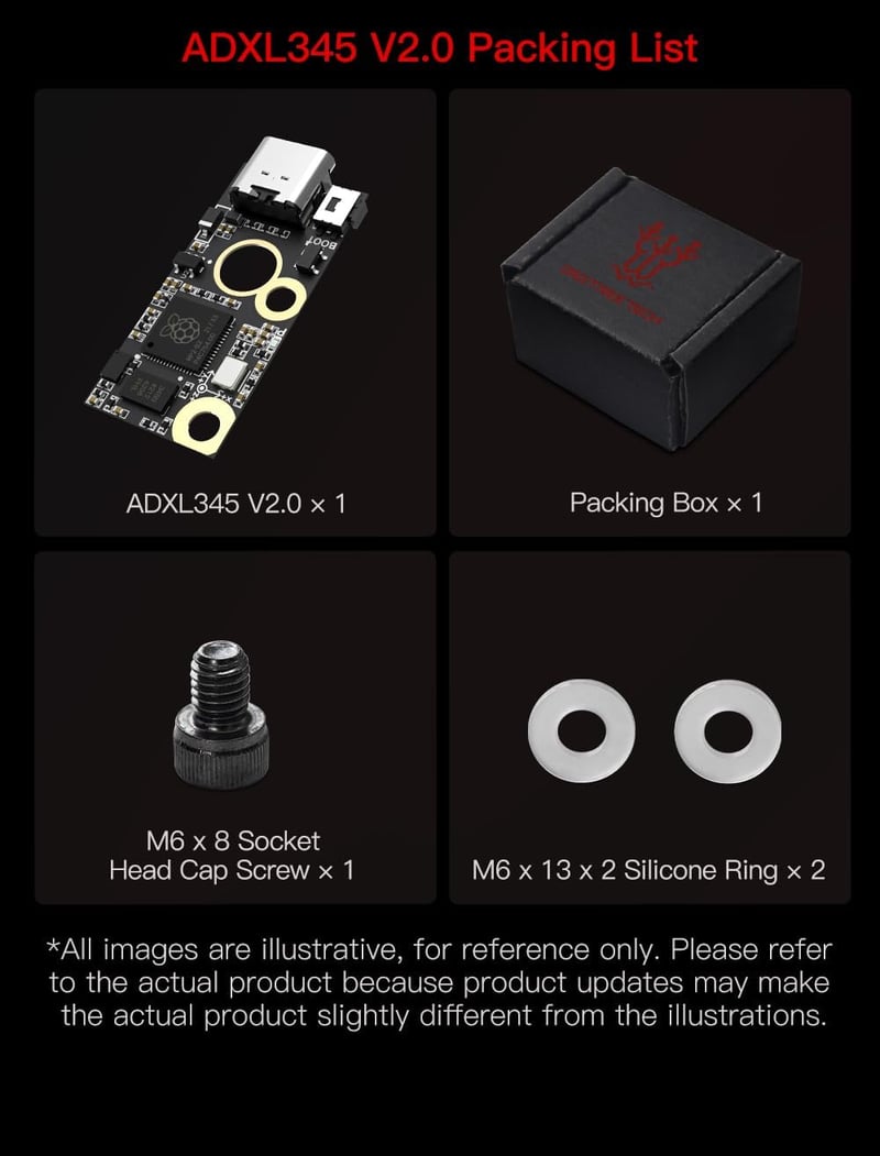 BIGTREETECH ADXL345 V2.0 Gyorsulásmérő Szenzor 3D Nyomtatóhoz USB