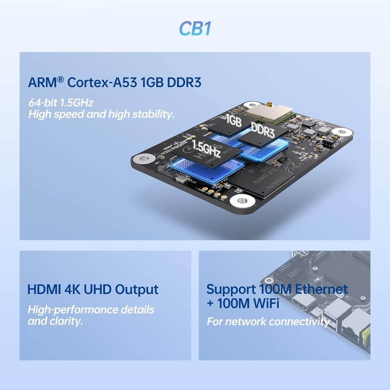 BIGTREETECH CB1 eMMC V1.1 Vezérlőpanel (1GB+32GB) Klipper Támogatással, Raspberry-Pi 3B/4B Kompatibilis, 3D Nyomtató Alkatrész