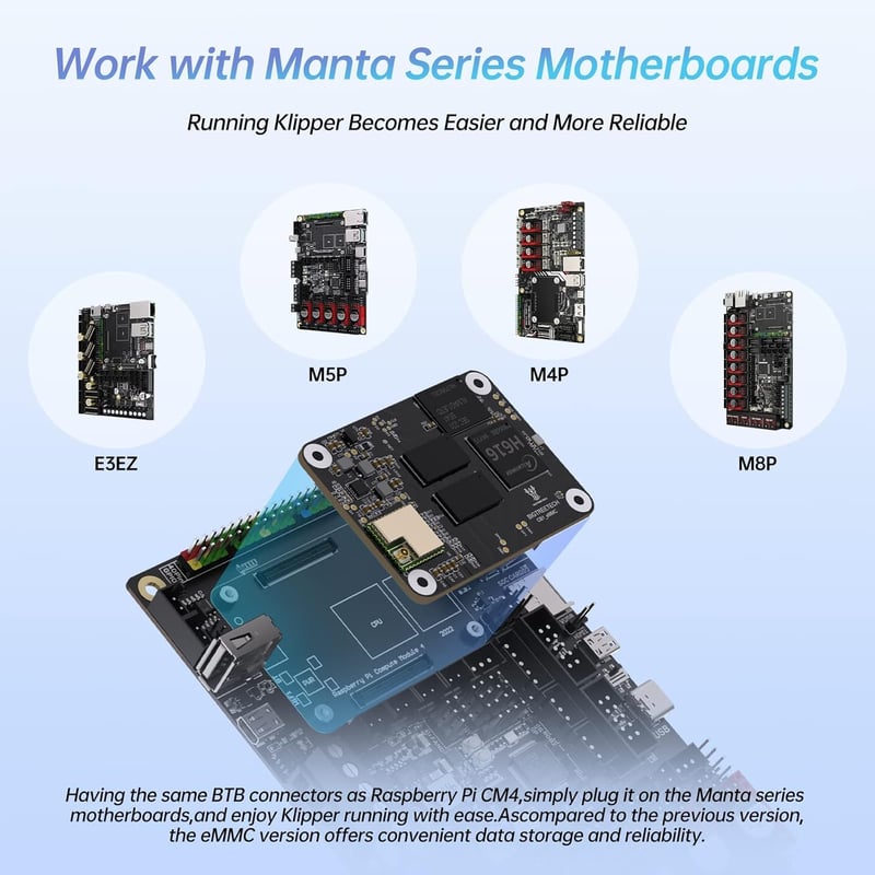 BIGTREETECH CB1 eMMC V1.1 Vezérlőpanel (1GB+32GB) Klipper Támogatással, Raspberry-Pi 3B/4B Kompatibilis, 3D Nyomtató Alkatrész