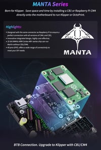 BIGTREETECH Manta E3 EZ 32Bit Vezérlőpanel - Csendes Alaplap Clipper Firmware Támogatással, CM4/CB1 Kompatibilis, EZ2209 Léptetőmotor Meghaj 6