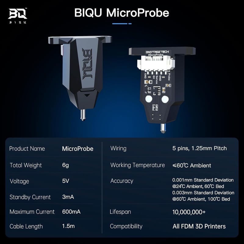 BIGTREETECH MicroProbe ágyérzékelő szenzor 3D nyomtatóhoz Ender-3 Voron RatRig