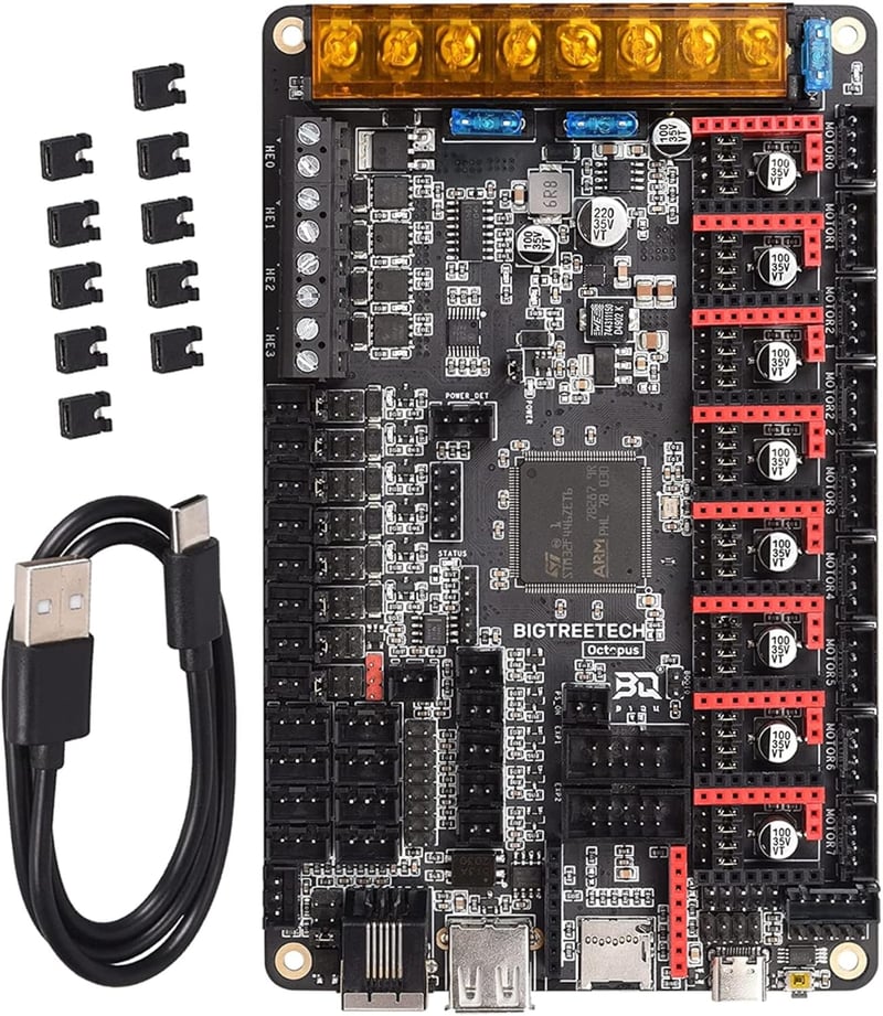 BIGTREETECH Octopus V1.1 32 Bit Vezérlőpanel 3D Nyomtatókhoz - 8 Meghajtó, TFT Érintőképernyő Támogatás, Clipper Firmware, Raspberry Pi Komp