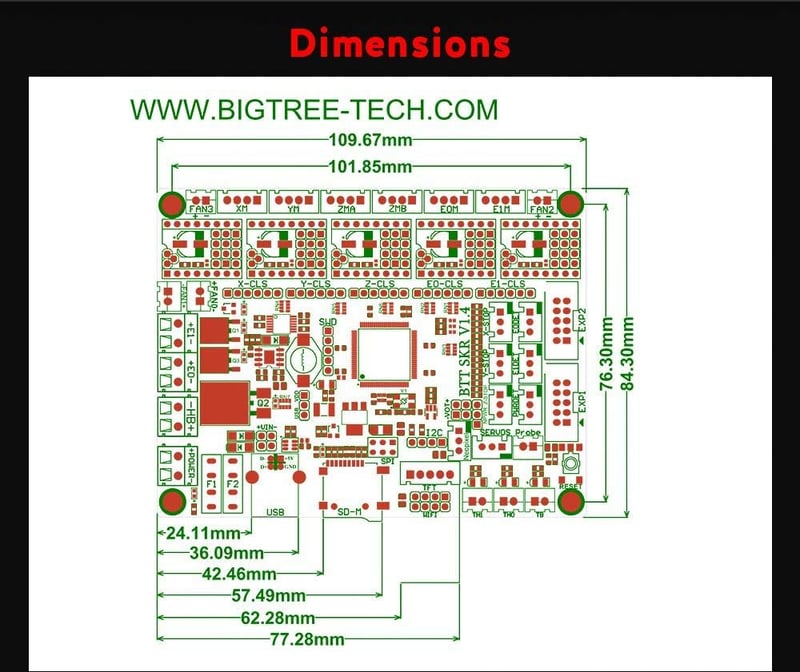 BIGTREETECH SKR V1.4 Turbo 32 bites vezérlőpanel 3D nyomtatókhoz - TFT24 kijelzővel, TMC2208/2209/8825 meghajtó támogatással, 120MHz ARM pro