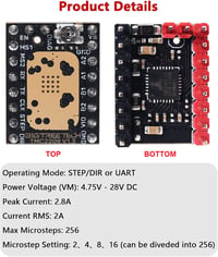 BIGTREETECH TMC2209 V1.2 Léptetőmotor Meghajtó 2.8A 3D Nyomtatóhoz 7