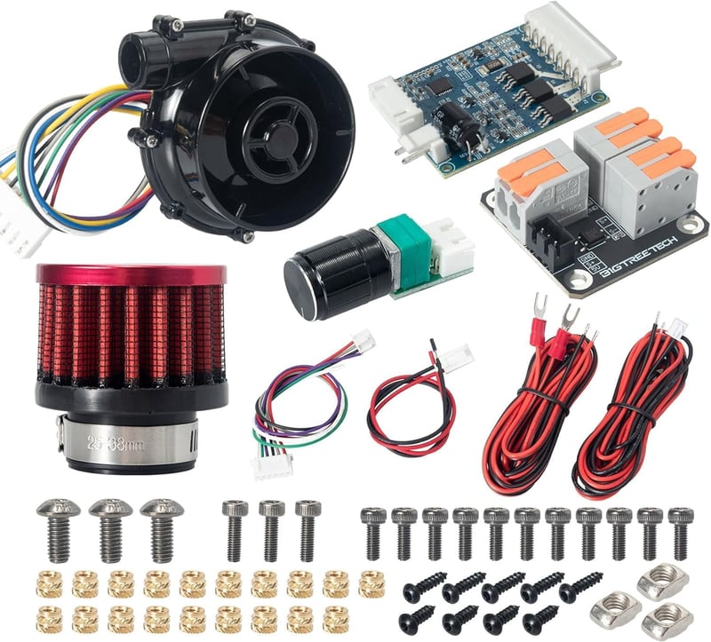 BIGTREETECH Univerzális Turbo Kit 24V Fém Centrifugális Légfúvó - WS7040 BLDC Ventilátor 6.5 kpa, Vezérlővel és Légszűrővel 3D Nyomtatókhoz,
