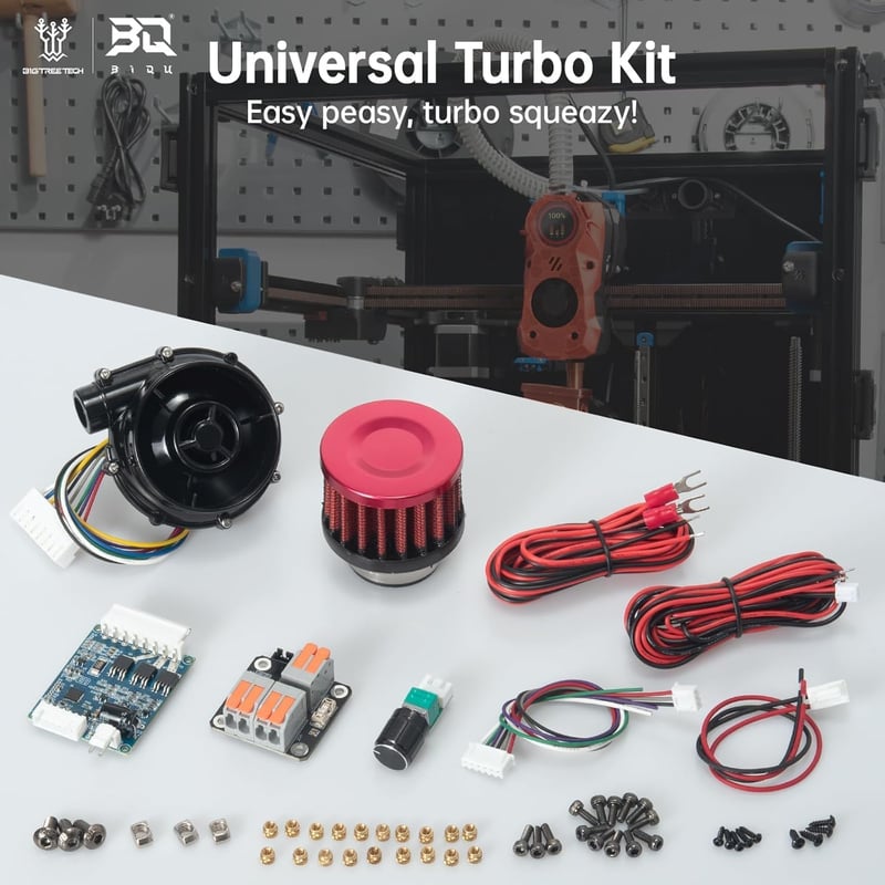BIGTREETECH Univerzális Turbo Kit 24V Fém Centrifugális Légfúvó - WS7040 BLDC Ventilátor 6.5 kpa, Vezérlővel és Légszűrővel 3D Nyomtatókhoz,