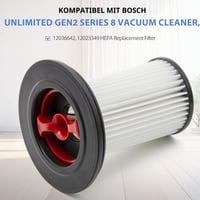 BIHARNT 2 ks náhradný filter pre vysávač Bosch Unlimited Gen2 Series 8 BKS8214W BSS825ALL BSS81POW1 BBS8214PET, náhradný diel 12036642 12023349 3