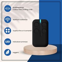 Univerzálny multifrekvenčný diaľkový ovládač Bijoux 330 MHz – 868 MHz pre brány, garáže a rolety, 4 v 1, technológia Rolling Code a Fix Code AMC 2