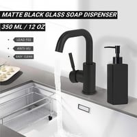 BIKALAN Fekete Üveg Szappanadagoló Froszt Felülettel Konyha Fürdőszoba Mosókonyhához - Black 2