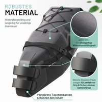 Geantă de șa pentru bicicletă BIKEPACK, pentru bikepacking, 15 litri, 100% impermeabilă - negru 7