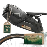 Geantă de șa pentru bicicletă BIKEPACK, pentru bikepacking, 15 litri, 100% impermeabilă - negru 1