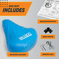 Șa de bicicletă pentru femei Bikeroo Albă - Șa lată cu căptușeală din spumă moale - Pentru biciclete cruiser, trekking, MTB și cu viteze - Include husă impermeabilă și unelte de montaj 5