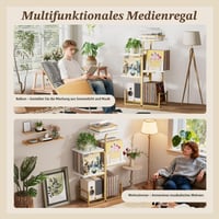 Bikoney Vintage Bakelit Lemez Tartó Állvány Növény Dizájnnal, LP Tároló Polc és Album Kiállító, Nappali és Hálószoba Dekoráció, Arany 3