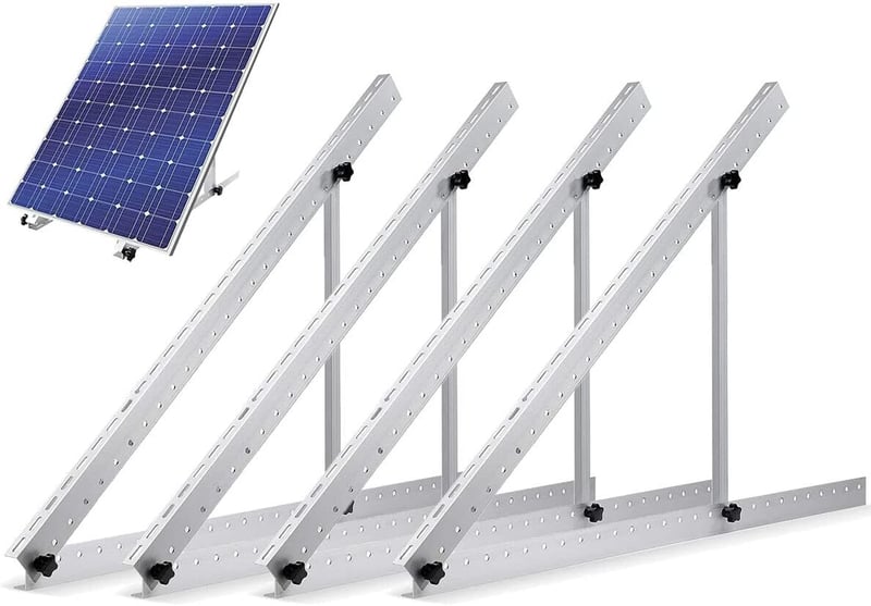 BILIJI Univerzális Napelem Tartókonzol Szett - 114 cm, Állítható Dőlésszögű Tetőrögzítés 100W-600W Panelekhez, 2 Pár