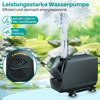 Biling 20 cm rozsdamentes kerti tó vízesés szett 2500 L/h szivattyúval 3