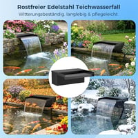 Biling rozsdamentes acél vízesés szett szivattyúval és szűrővel, 40W, 2500 l/h - 30 cm 5