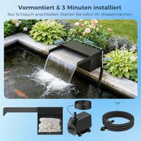 Biling rozsdamentes acél vízesés szett szivattyúval és szűrővel, 40W, 2500 l/h - 30 cm 2
