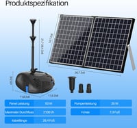 Biling 50W napelemes tófilter szett 2100 l/h szivattyúval kerti tavakhoz 6