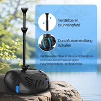 Biling 50W napelemes tófilter szett 2100 l/h szivattyúval kerti tavakhoz 7