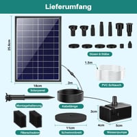 Biling 8W solárna záhradná fontána s 3600 mAh batériou, solárne čerpadlo do jazierka s filtrom, 10 tryskami, pre vtáčie kúpele a mini jazierka 6