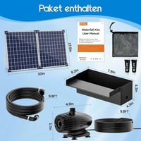 Biling Napelemes Kerti Vízesés Szett 20cm Rozsdamentes Acél 2100 l/h Szivattyúval 6