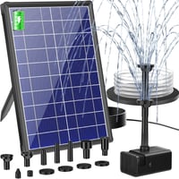 Biling napelemes kerti szökőkút, 8 W, 4000 mAh, 300 l/h, 8 fúvókával 1