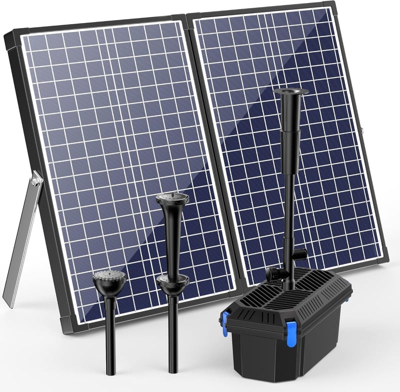 Biling Napelemes Tófilter Szett 2500 l/h Szivattyúval és 70W Napelem Modul