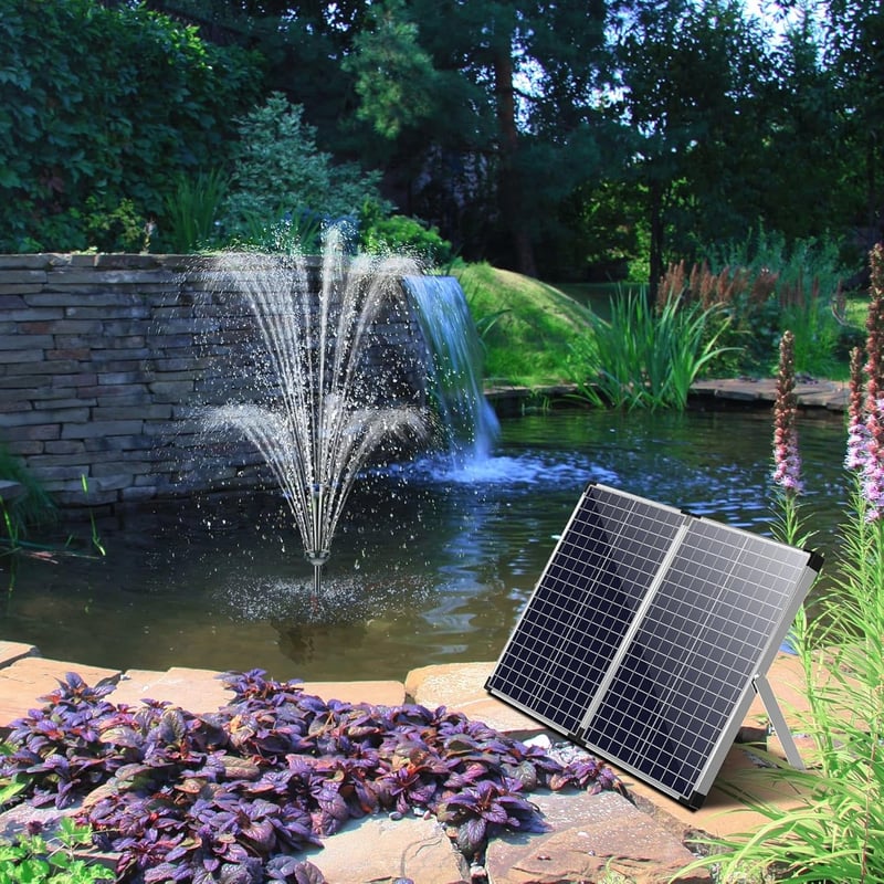Biling Napelemes Tófilter Szett 2500 l/h Szivattyúval és 70W Napelem Modul