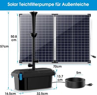 Biling Napelemes Tófilter Szett 2500 l/h Szivattyúval és 70W Napelem Modul 5