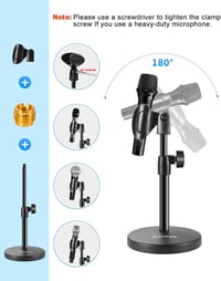 BILIONE 3 az 1-ben asztali mikrofon állvány telefontartóval és adapter 4