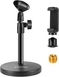 BILIONE 3 az 1-ben asztali mikrofon állvány telefontartóval és adapter 1