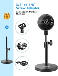 BILIONE 3 az 1-ben asztali mikrofon állvány telefontartóval és adapter 6