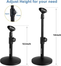 BILIONE Asztali Mikrofon Állvány Állítható Pop Filter Shock Mount Adapterrel 5