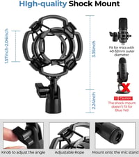 BILIONE Asztali Mikrofon Állvány Állítható Pop Filter Shock Mount Adapterrel 3