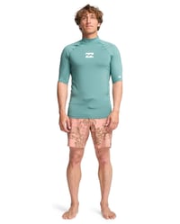 Tricou de surf pentru bărbați Billabong Waves All Day SS rashguard - albastru 3
