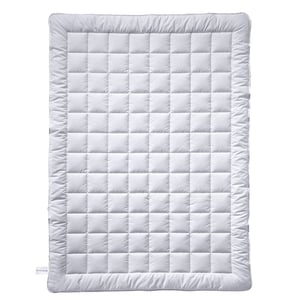 Pilotă de vară din mătase Billerbeck Simone Superlight – 155x220 cm – pătură de vară răcoroasă și ușoară – husă 100% bumbac, albă