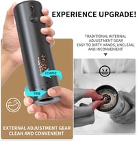 BillyBath elektromos só- és borsőrlő, 5 fokozat - 110 ml, fekete 4