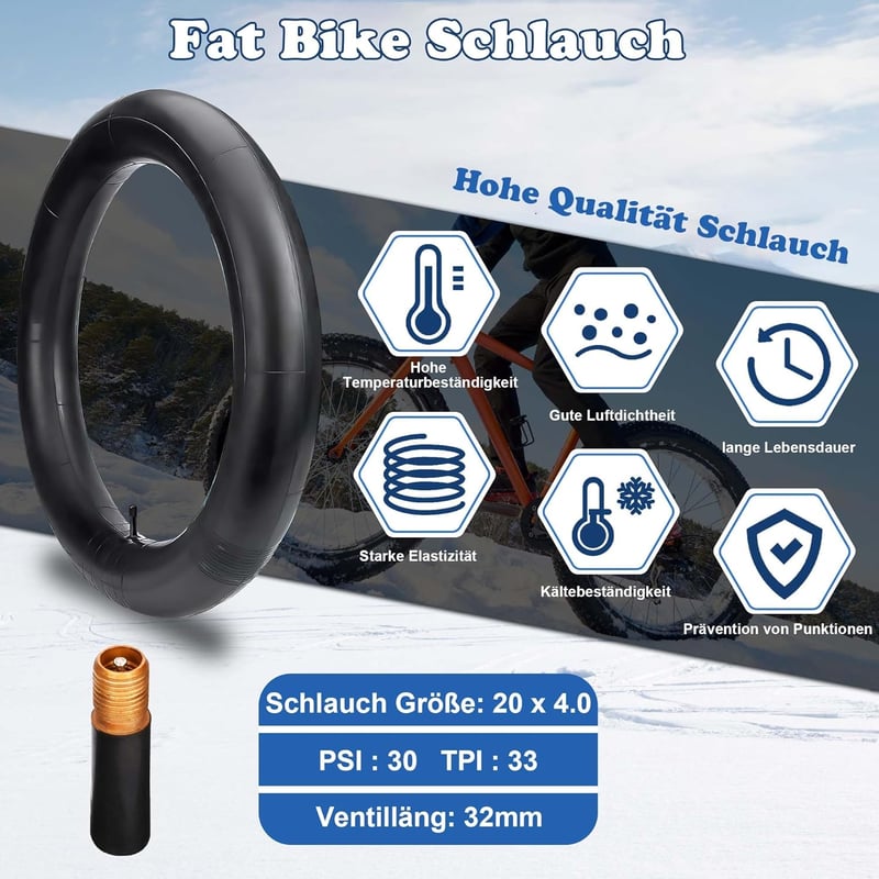bimiti 2db Kerékpár Gumi 20/26 Hüvelyk E-Bike Fat Bike Tömlő MTB