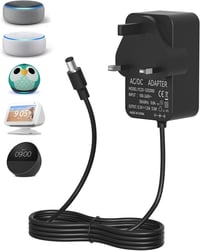 Binamao 12V 1,25A 15W hálózati töltő Echo Dot / Echo Show 5 / Fire TV Cube – 1,5 m – fekete 1