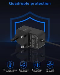 Binamao 12V 1,25A 15W hálózati töltő Echo Dot / Echo Show 5 / Fire TV Cube – 1,5 m – fekete 7