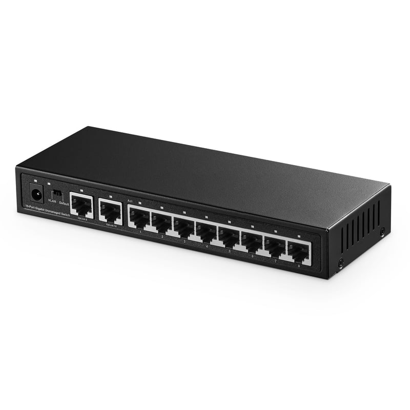 10-portni Gigabit Ethernet switch, 8x100/1000Mbps + 2 uplink, metalno kućište
