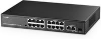 Binardat 19 portos POE switch 16x POE+ 100Mbps 2 Gigabit uplink fém ház - 16x100M PoE+2x1G+1xSFP Unmanaged 1