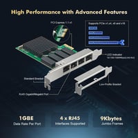 Binardat 4 portos 2.5G PCIe hálózati adapter, RTL8125B Ethernet NIC kártya 4